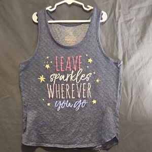 Kids Blue Tank Top with Colorful Print